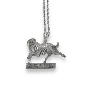 Aries Ram Cut Out Charm Pendant ONLY | Vintage Sterling Silver 925